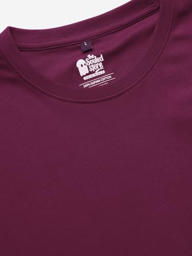 Image of The Souled Store Supima: Men and Boys Short Sleeves Round Neck Solid Premium Basic Casual Lightweight Easy to Style Everyday Streetwear Trendy Supima T-Shirt