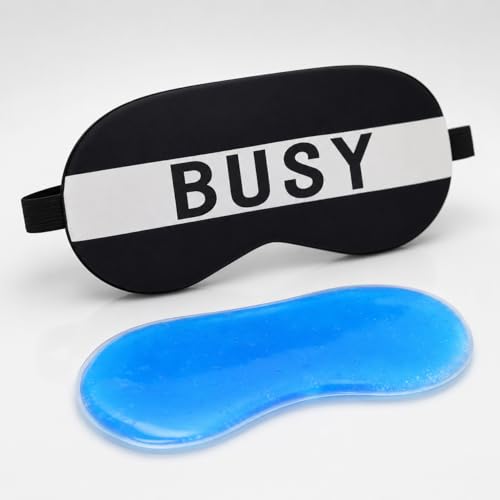 Image of Jenna Polyester Cute Sleeping Eye Shade Mask Cover For Insomnia, Meditation, Puffy Eyes And Dark Circles Black With Gel