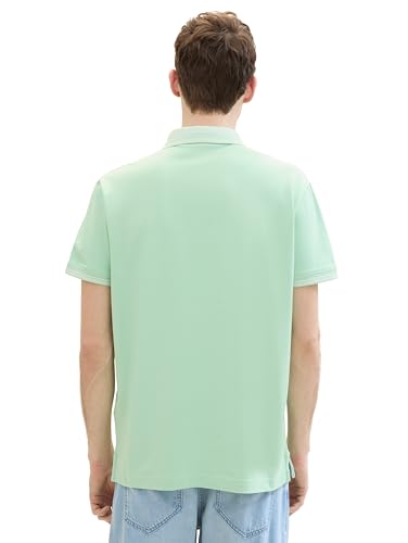 TOM TAILOR Herren Basic Piqué Poloshirt mit Logo-Print , paradise mint, L – Ansicht 3