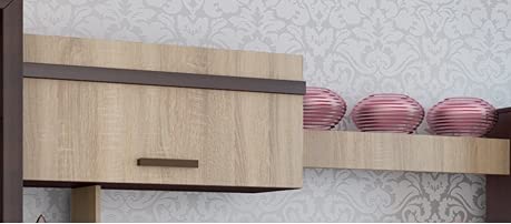 Credenza Grezza con 3 Cassetti e 3 Ante in Vetro - Linea Goccia