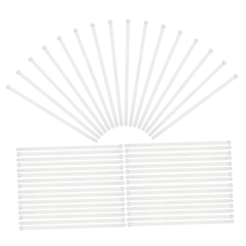 ROMISBABA 100Pcs Disposable Stirring Sticks Long Cocktail Mixers for Drinks for Parties Weddings Bars and Banquets Stylish Beverage Stirrer with Modern Disc Design