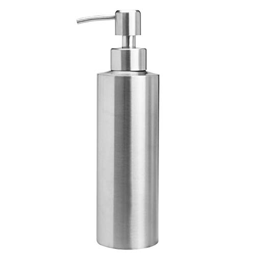 SISVIV Dispensador de Jabón Líquido Dispensador de Jabón 350ML Acero Inoxidable 304 para Baño Cocina Plata