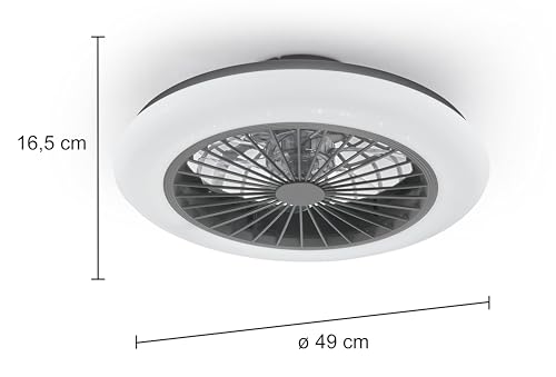 Plafoniera Ventilatore Reality Stralsund Led, Nero - 3