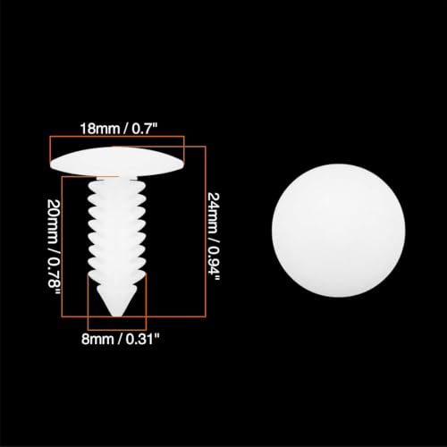 Image of 40pcs 6.5mm Hole Dia Plastic Bolt Rivets Fasteners Expansion Trunk Clips White for Honda