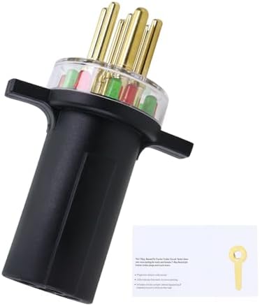 TOVOP auto #7865L 7-Way Round Pin Tractor Plug Tester Trailer Circuit