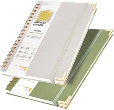 OWSC Lined Spiral Notebook with thick 110 GSM Papers, 320 Pages B...