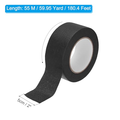 Image of PATIKIL Masking Tape 2 Inch x 60 Yard, General Purpose Adhesive Painting Tape Painters Tape for Arts Crafts Label, Black