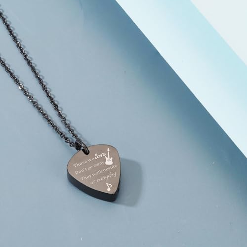 Cremation Jewelry Guitar Pick Urn Necklaces for Ashes for Women Men Cremation Keepsake Memorial Human Ashes Pendant for Loss of Loved Ones4