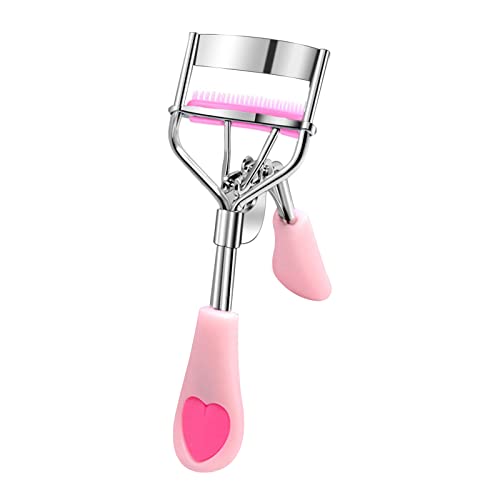 Pinkiou Eyelash Curler Professional Lash Curler with 2 Silicone Refill Pads Pink Eyelash Curlers for All Eye Shapes Eyelash Curler with Comb for Girls Lady Daily Make-up