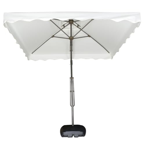 Image of INVEZO Garden Outdoor Patio Umbrella MS SIDE POLE SQUARE (2.2 x 2.2 sq mtr) Big size umbrella /terrace Balcony Outdoor cantilever umbrella With Base