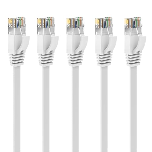 Ercielook Lan Kabel 0,5 meter 5-St&uuml;ck CAT6 High Speed Netzwerkkabel mit Kabelclips - lankabelverlaengerung f&uuml;r PS5/4 Router Modem TV Switch Laptop