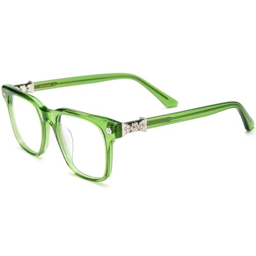 Image of HEPIDEM Acetate Glasses Frame Men Women Square Eyeglasses Optical Spectacles 9395