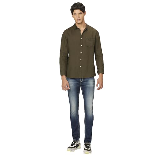 Image of Pepe Jeans Mens Linen Regular Fit Shirt