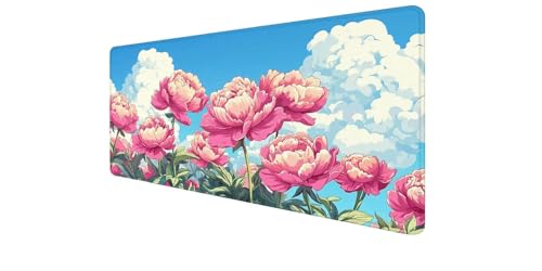 Tapis de souris XXL design fleurs 70x40 cm pour un bureau gamer élégant