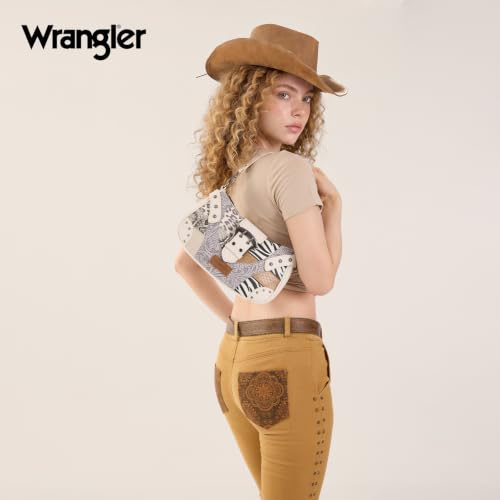 Image of Wrangler Western Shoulder Bag for Women Small Purse Aztec Hobo Bag HandBag with Detachable Strap