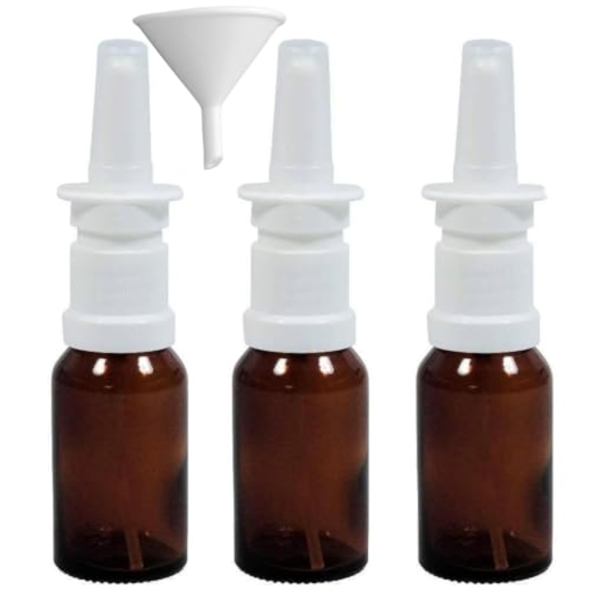 3 x Spray Bottle 15 ml Nasal Spray Atomiser Made of Brown Glass