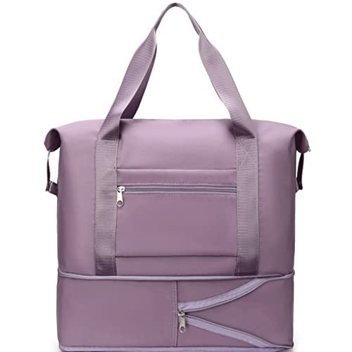 JSEIAJB New Nylon Travel Bag Women Large Capacity Hand Luggage Bag Unisex Waterproof Handbag Men Travel Bags(D)