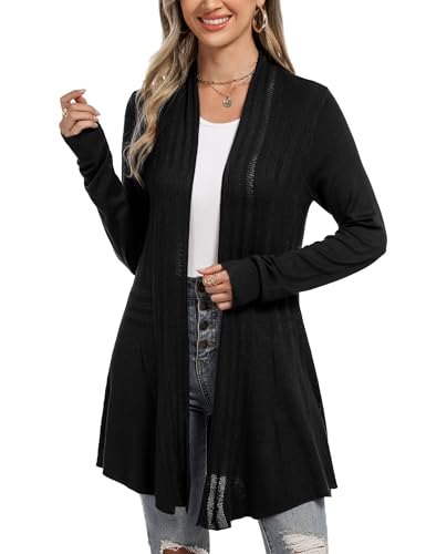 iClosam Women Open Front Cardigans Casual Long Sleeve Lightweight Knit Cardigan Sweater3
