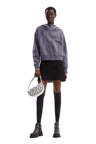 Desigual Giacca da Donna a Maniche Lunghe Felpa, Nero