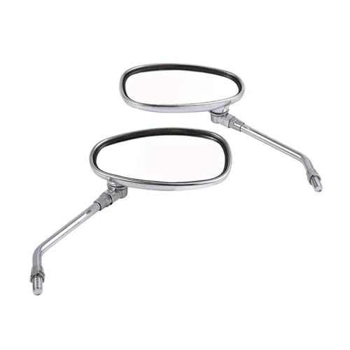 Espejos Retrovisores Universales Cromados De 10 Mm Para Motocicleta Motocross Scooter Bicicleta Eléctrica Carreras Laterales Accesorios Para SUZ&UKI Para YAM&AHA Para DUC&ATI