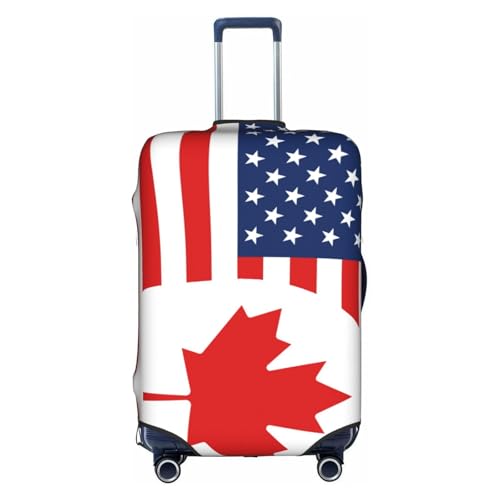 Travel Luggage Cover America Canadian Flag Fashion Washable Baggage Suitcase Protector Fit For Luggage X-Large