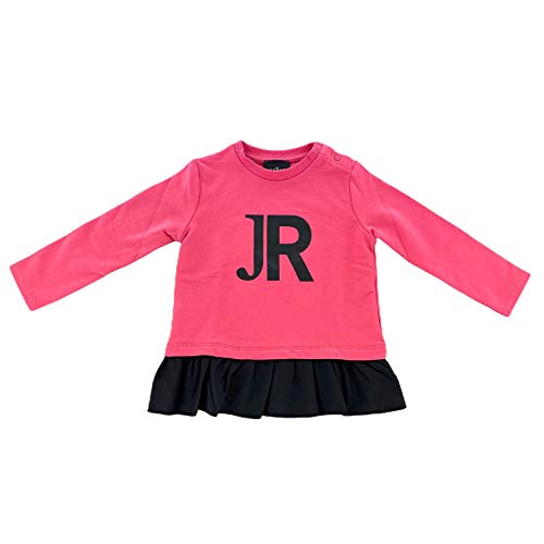 Robe en coton fille John Richmond fuchsia et noire modèle A73