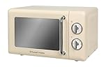 Russell Hobbs RHRETMM705C 17 L 700 W Cream Compact Retro Solo Manual Microwave with 5 Power Levels, Timer, Defrost Setting, Easy Clean