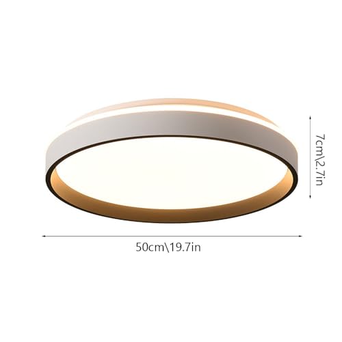 Plafonnier LED moderne rond 50 cm blanc dimmable avec télécommande - 8