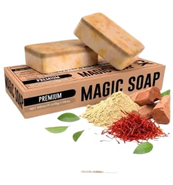 Luxury De-Tan Care Bathing Bar | Magic Glow Sandalwood & Saffron Soap (2 x 100 g)-image-1