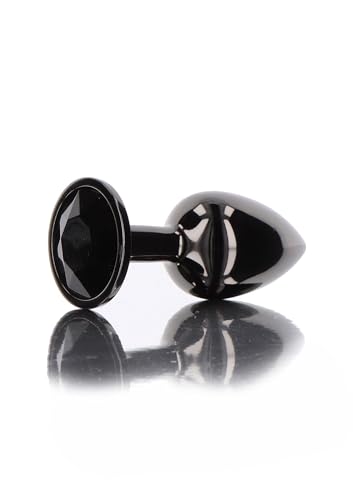 BUTT PLUG WITH DIAMOND JEWEL L - NEGRO