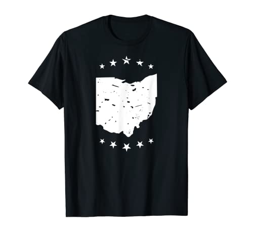 Distressed Vintage State of Ohio 5 stars Ohio Pride Tee Gift T-Shirt