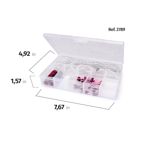 Image of 2 Pack Clear Plastic Organizer Box with 21 Grids | Small Craft Organizers and Storage, Jewelry, Fishing Tackle | Compartment Container for Bead, Nail, Jewelry, Art, DIY Crafts, Rings, Small Items