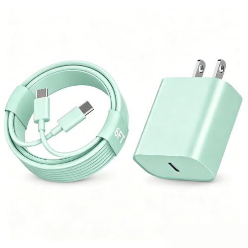 Image of iPhone 17 16 15 Long Charger Fast Charging,20W iPad USB C Wall Charger Block with 6FT USB C to C Cable Cord for iPhone 17 /Pro /Pro Max /17 Air / 16 /16 Pro /16 Pro Max /15 /Plus /Pro /Pro Max