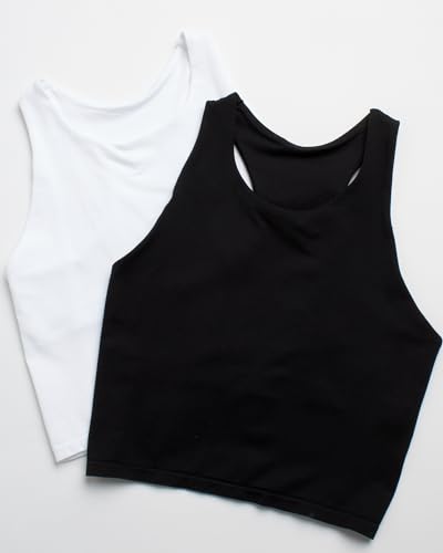 dELiA*s Girls Training Bras - 2 Pack Longline Seamless Cami Bralette Crop Top Undershirt with Shelf Bra (S-XL)3