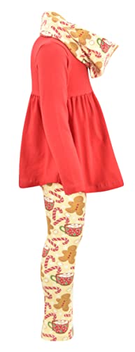 Image of Unique Baby Girls Kids Toddler 3pc Outfit Set Long Sleeve Stretch Tunic Top Leggings and Scarf