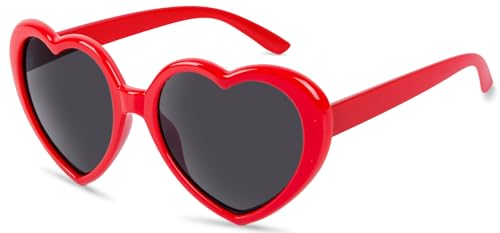 AGGKKY Heart Sunglasses for Women Men Kids Girls Fashion Lovely Shaped Sunglasses Vintage Cute Sun Glasses for Women