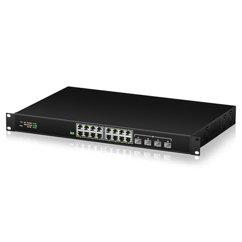 keepLiNK 16 Port 2.5G Network Ethernet Switch, 16 x 2.5Gb RJ45 Ports, 4 x 10G SFP Slots, 240Gbps Switching Capacity, Desktop or Rack Mount/Metal Case/Fan Cooling/Plug and Play Unmanaged