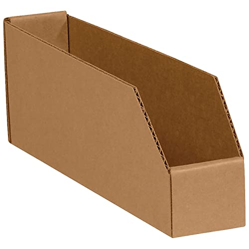 Box USA Storage Bins Medium 2"L x 12"W x 4 1/2"H 50-Pack - Corrugated Cardboard Box for Packing, Moving, and Storage