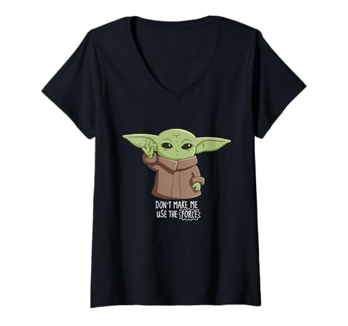 T-shirt col V Star Wars The Mandalorian pour femme imprimé Grogu