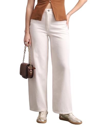 Image of Urbano Fashion Women's High Rise Loose Baggy Fit Washed Jeans Non-Stretchable
