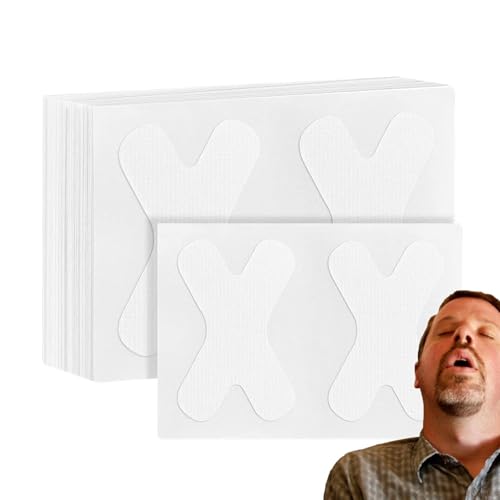 Parche Para Respirar Por La Boca | Tiras Para Ronquidos En Forma De X - Cinta Bucal En Forma De X Para Dormir, Dispositivos Antirronquidos, Tiras Para Dormir, Cinta Bucal De 120 Piezas, Cinta Bucal Su