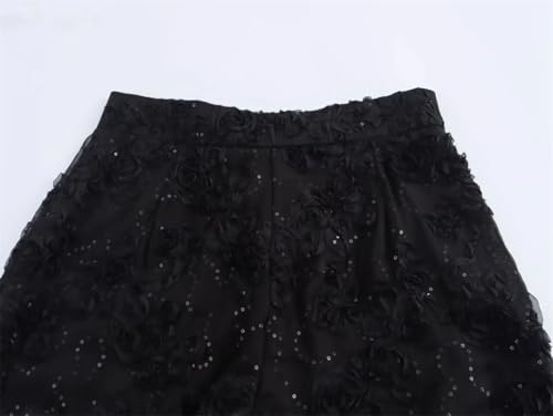 Women Sequin Pants Sets for 2 Pieces Translucent Blazer Coat Suit Elegant Outfit4