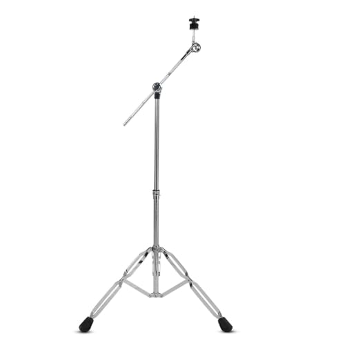 Image of Kadence CYH01 Home Series 2.4kg Cymbal Stand | Adjustable Boom Arm & Gear Tilter | Double-Braced Tripod | Foldable Design | Practice Ready | Chrome Finish