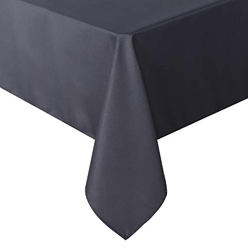 Image of sancua Rectangle Tablecloth - 90 x 156 Inch - Water Resistant Spill Proof Washable Polyester Table Cloth, Decorative Fabric Table Cover for Dining Tables, Buffet Parties and Camping, Grey