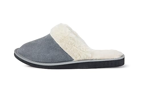 CLUB4BRANDS Pantofole Rilassanti e Comode da Donna in Velluto Soffice Morbido e Vera Lana Calda Ciabatte Foderate - Scarpe da Casa senza Tallone per Indossarle con Facilità (Donna - 37 EUR)