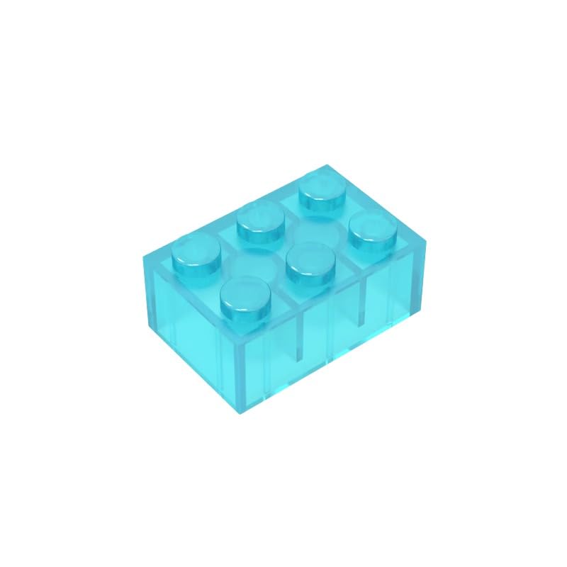 Gobricks 3002 Basic Bricks Brick 2x3 50 Pieces GDS-541 Compatible with Lego Building Blocks Color:Trans Light Blue — image 1