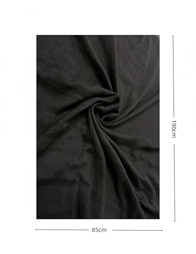 1Pack Black Viscose Cotton Hijab Scarf For Women,Fashionable Lightweight Modal Sunscreen Shawl Scarf Head Wraps For Abaya Accessories2