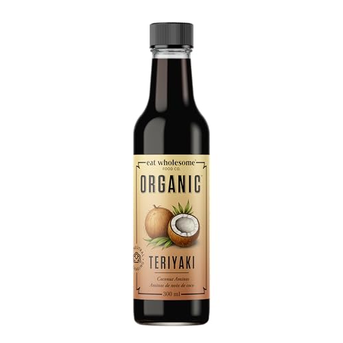 Eat Wholesome Organic Coconut Aminos Teriyaki 300 ml - Vegan Naturally Fermented Reduced Sodium - For Marinades Dipping Sauce Rice Bowls and More