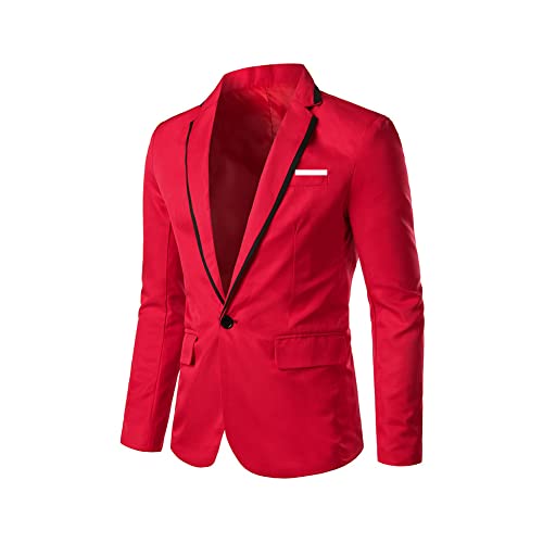 Men's Blazer Jackets Lightweight Slim Fit Suit Dress Jacket Blazers Sports Coats One Button