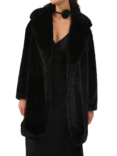Amazhiyu Womens Faux Fur Longline Duster Coat Long Sleeve Winter Lapel Overcoat4